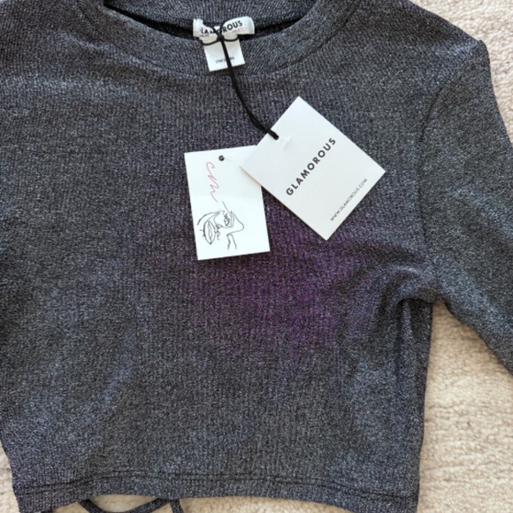 Glamorous Brand Two Piece Silver Glitter Set - Picture 2 of 11